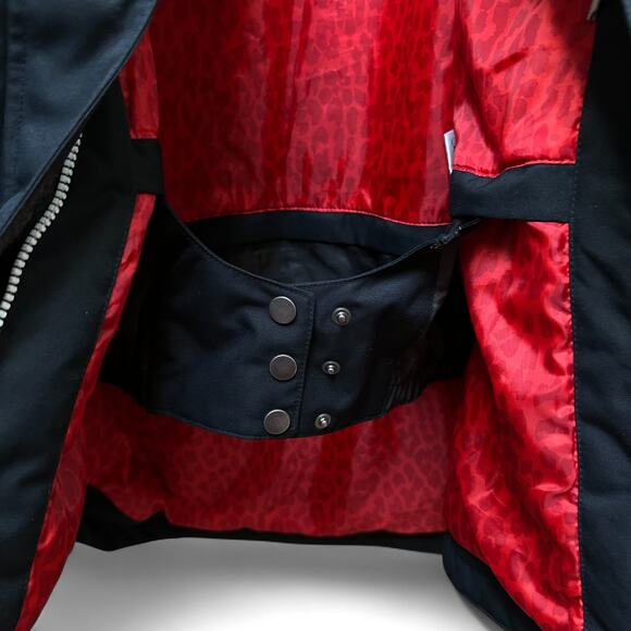 WEARCOLOUR Black Red Lined‎ Hooded Jacket Men's Size L Waterproof Snow Ski Coat - Picture 3 of 14